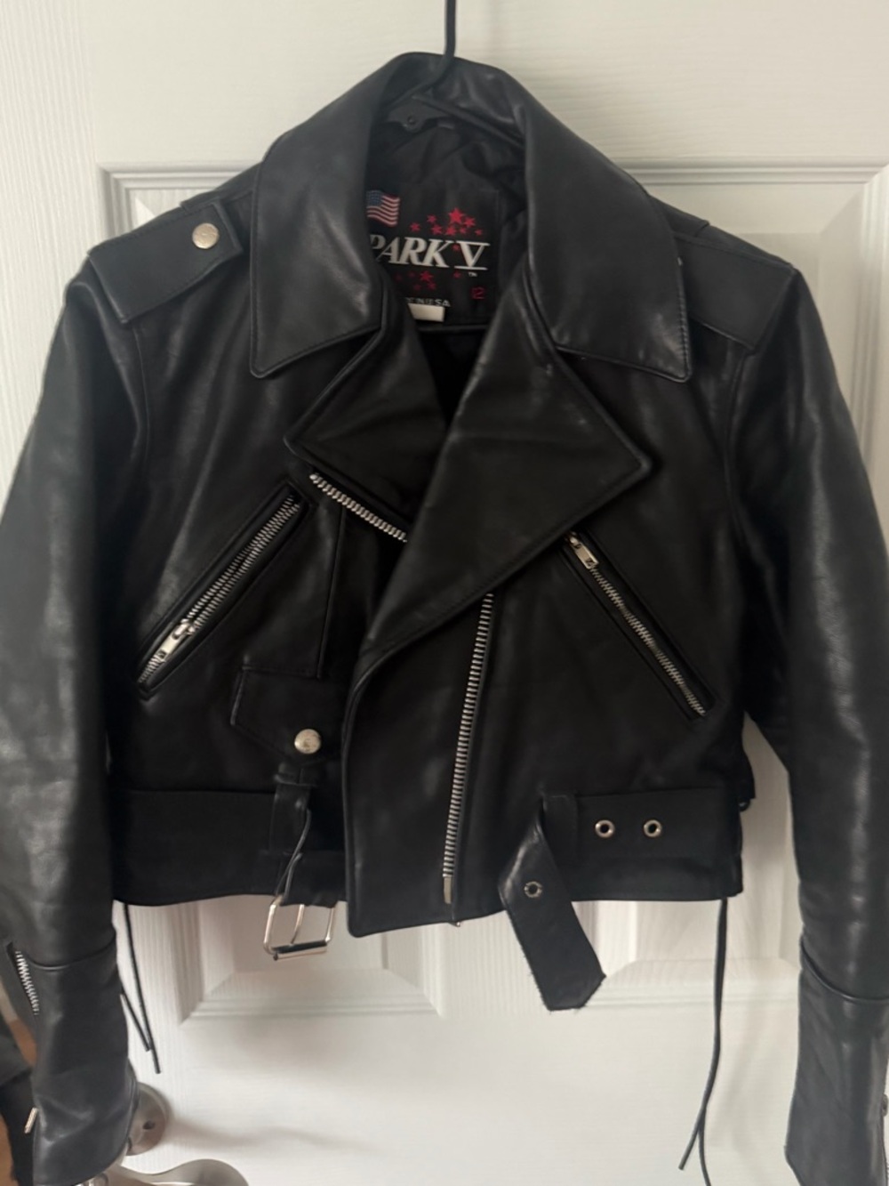 100% Black Leather Biker Jacket